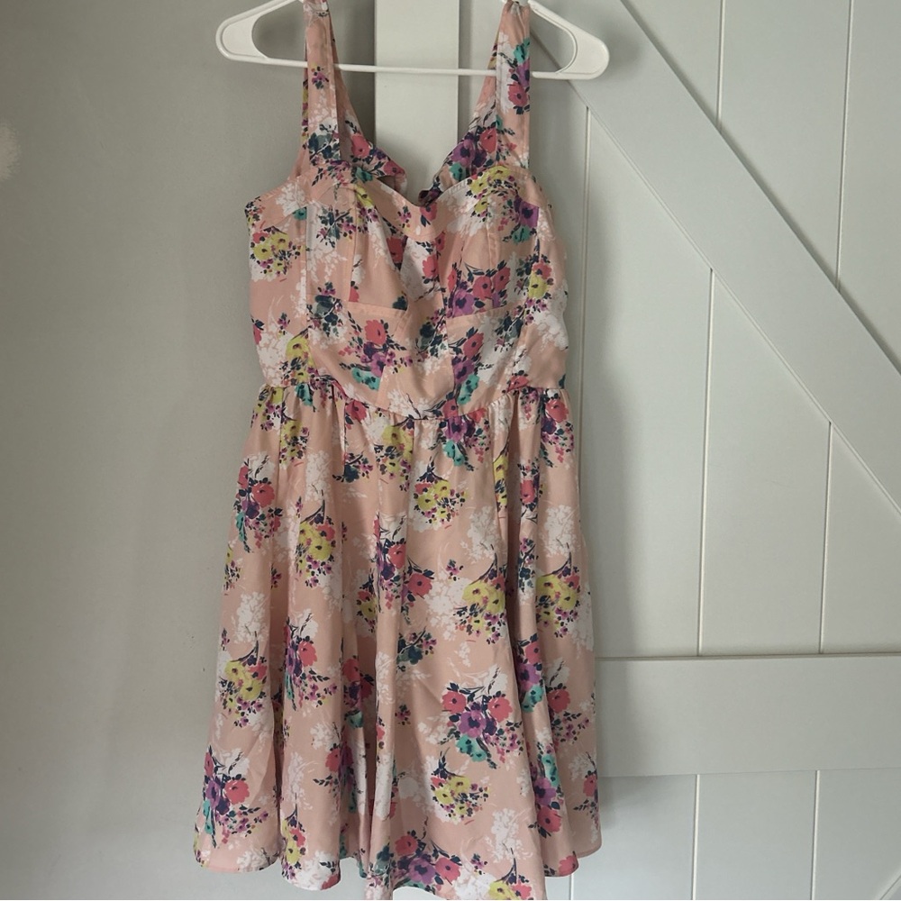 Lauren Conrad Floral Pink Casual Dress